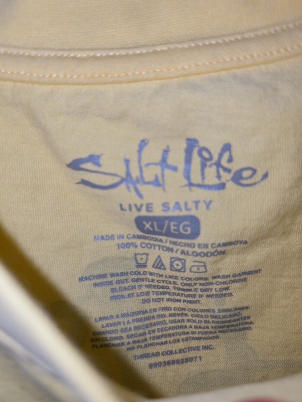 Salt Life Men's Graphic T-Shirt Blue Brew Yellow XL Beer Crab - Picture 4 of 5